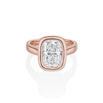 The Stevie Bezel Cushion Engagement Ring [Rose Gold]