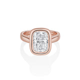 The Stevie Bezel Cushion Engagement Ring [Rose Gold]