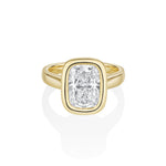 The Stevie Bezel Cushion Engagement Ring [yellow gold]