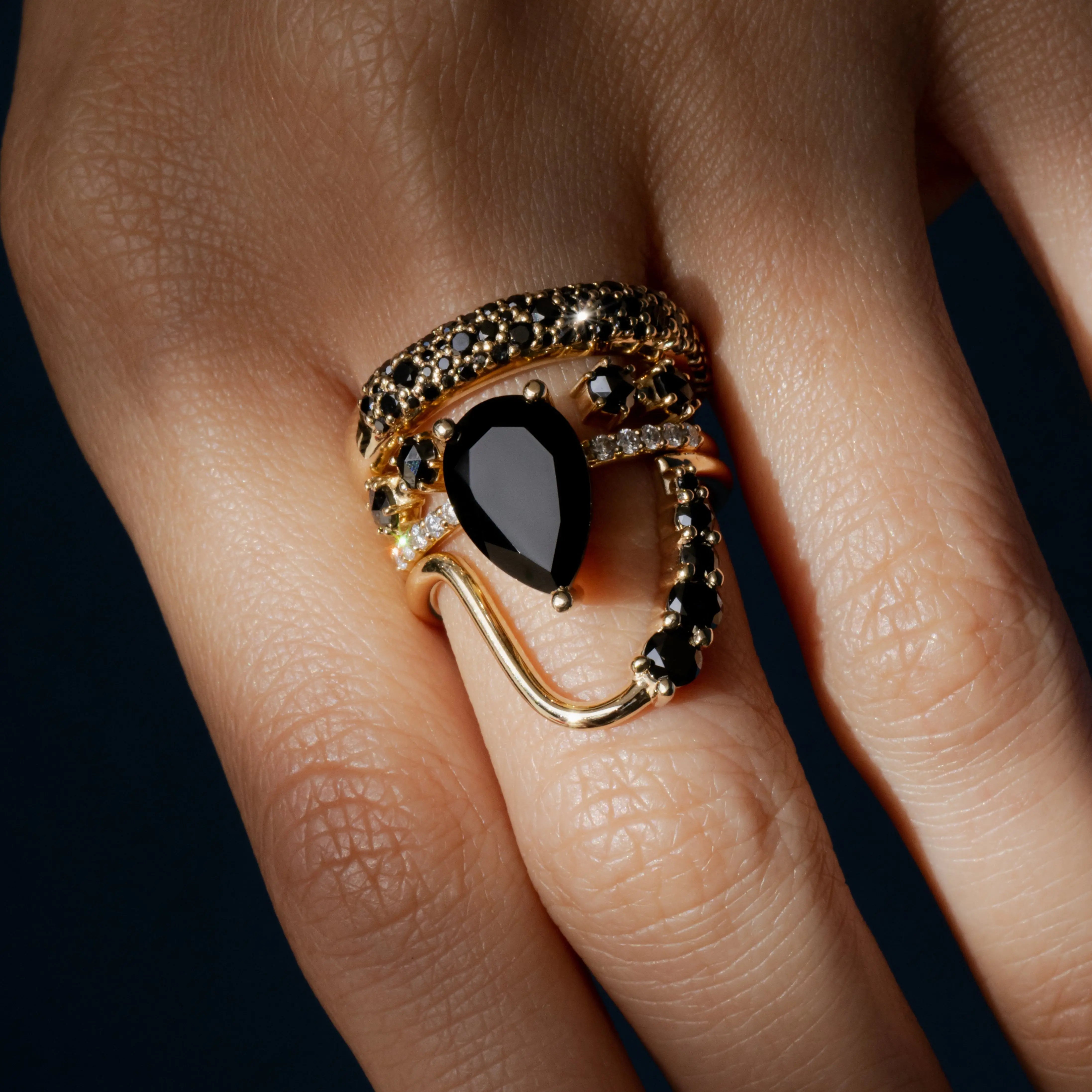 Black Onyx Ring | Sweet Melissa 14K Rose Gold / 7.25