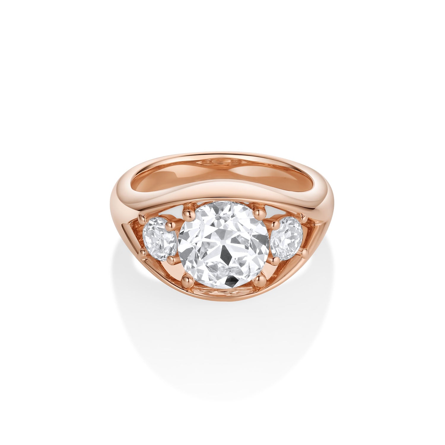 The Astrid Open Bombe Engagement Ring [Rose Gold]