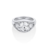 The Astrid Open Bombe Engagement Ring [White Gold]