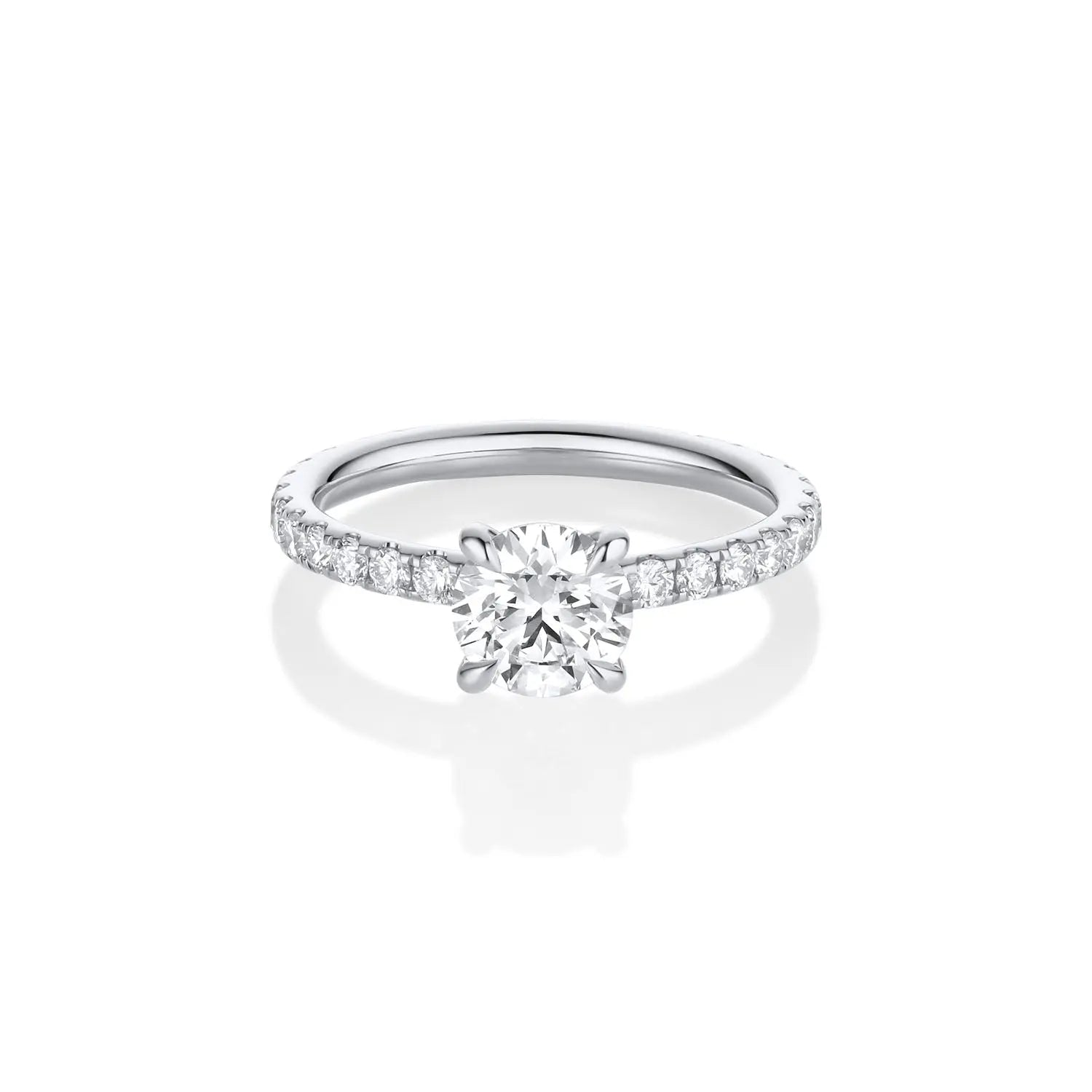 The Frankie Pavé Engagement Ring [White Gold & Platinum]