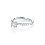 The Frankie Pavé Engagement Ring [White Gold & Platinum] side view