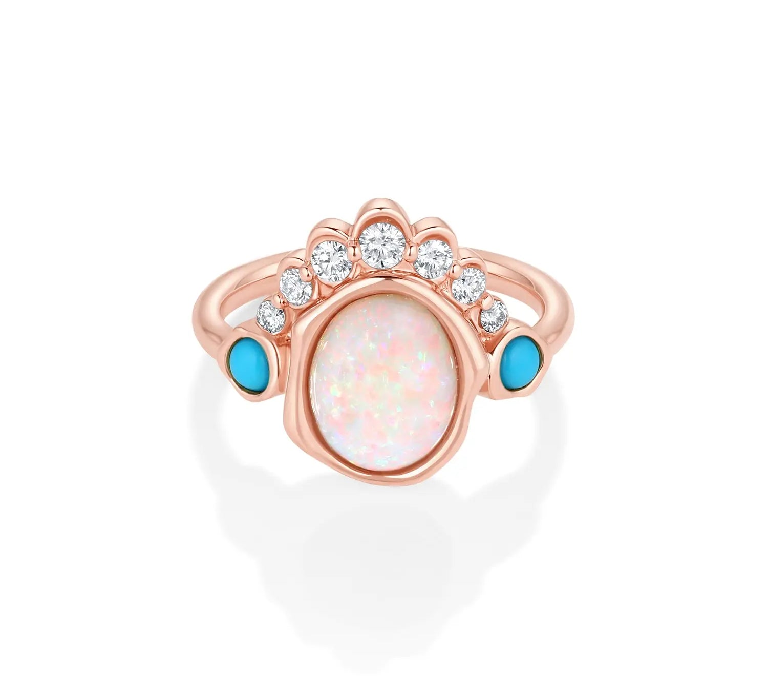 The Mary Opal Abstract Bezel Ring [rose gold]