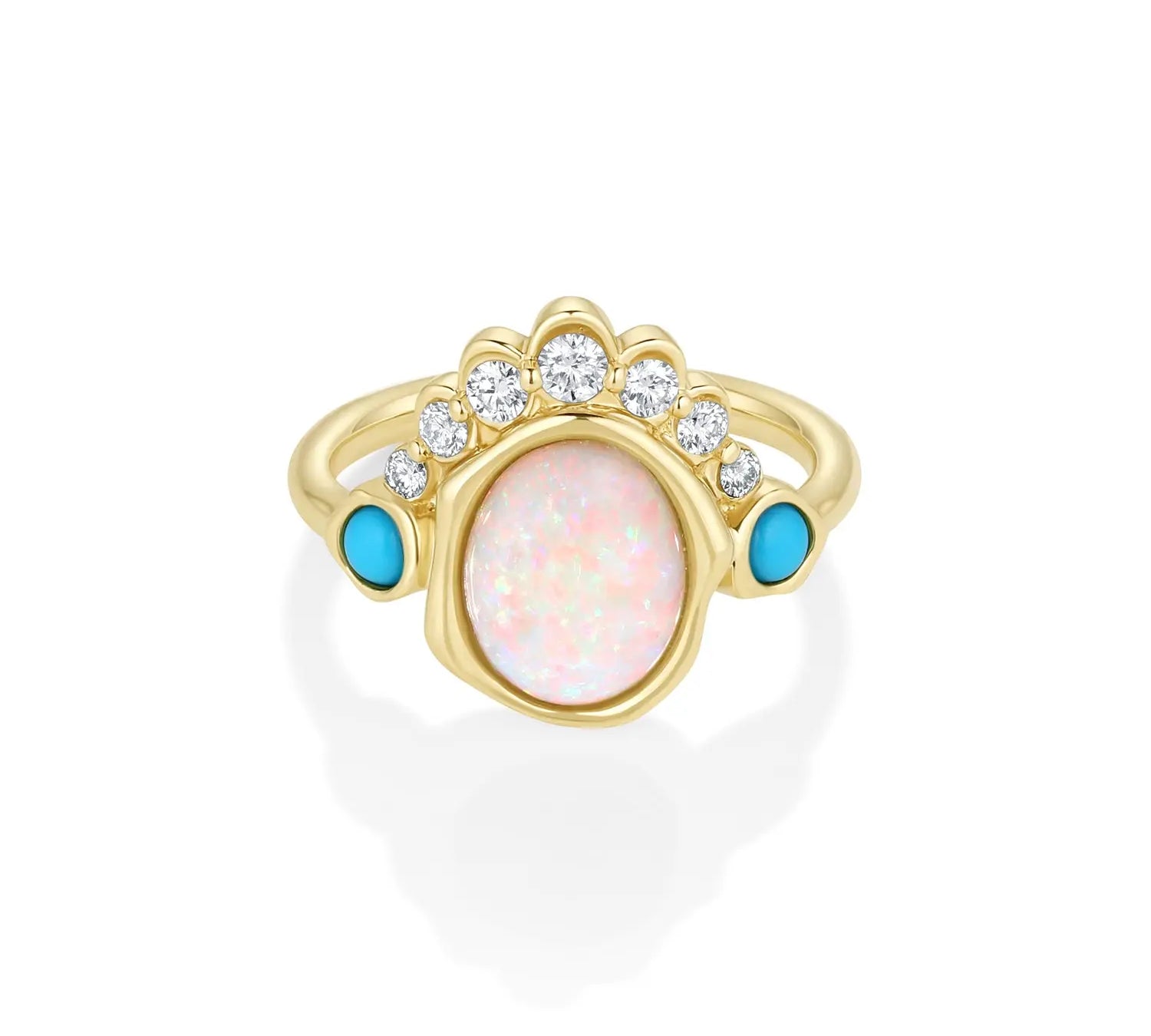 The Mary Opal Abstract Bezel Ring [yellow gold]
