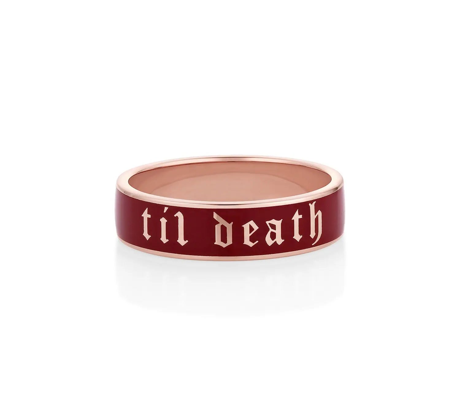 Til Death Cherry Mocha Enamel Band - 6mm [Rose Gold]