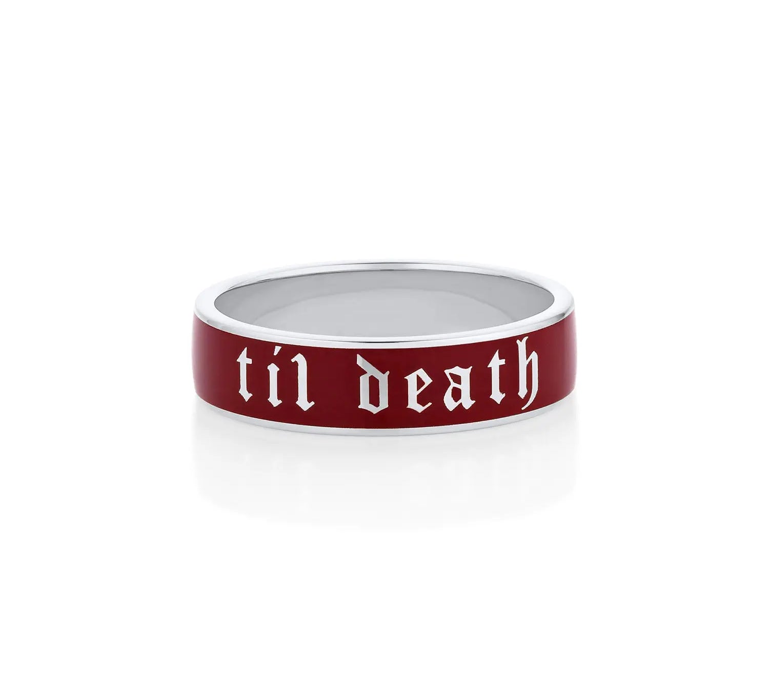 Til Death Cherry Mocha Enamel Band - 6mm [White Gold]