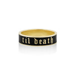 Til Death Black Enamel Band - 6mm [Yellow Gold]