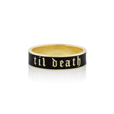 Til Death Black Enamel Band - 6mm [Yellow Gold]