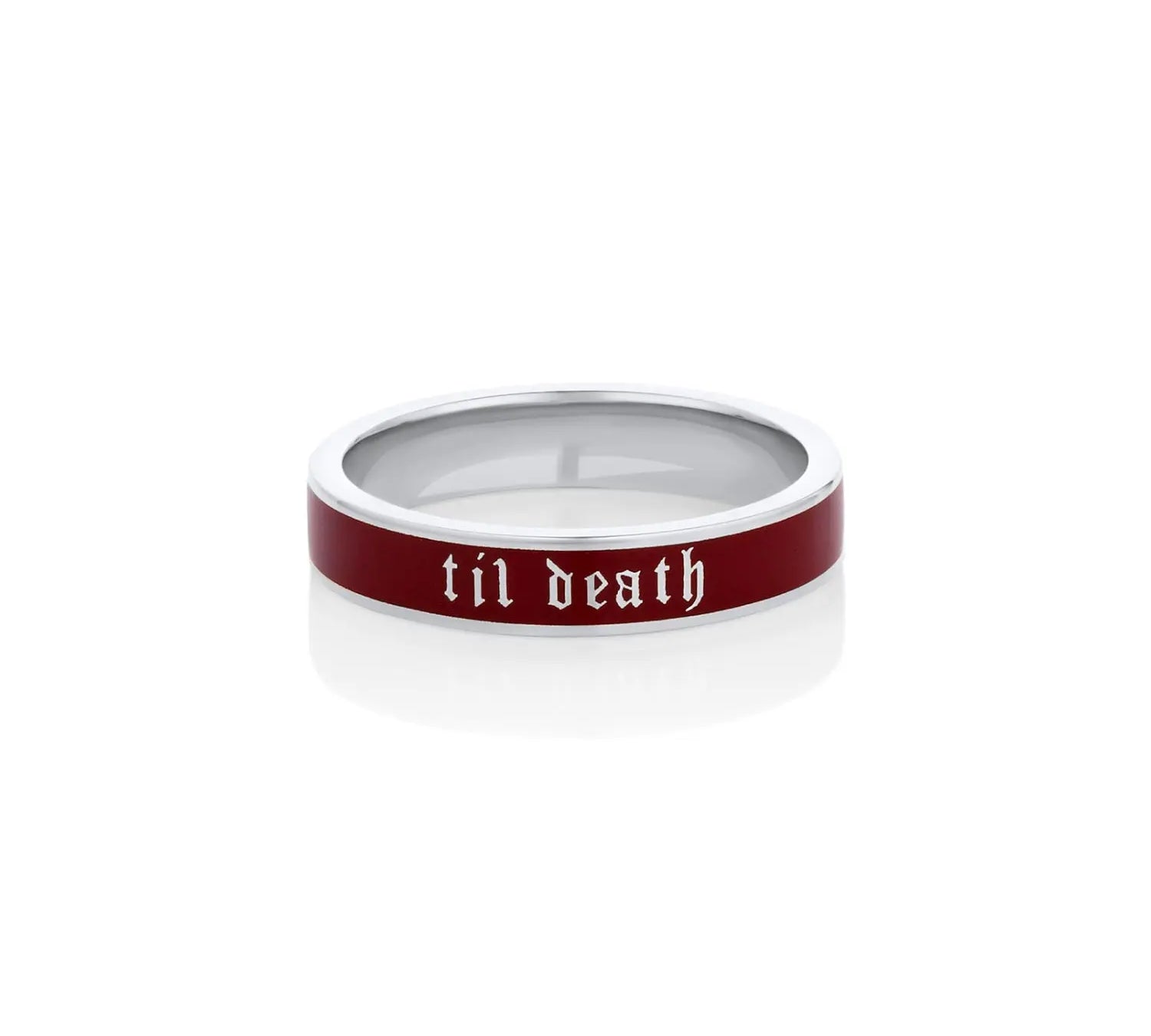 Till Death Cherry Mocha Enamel Band [White Gold]