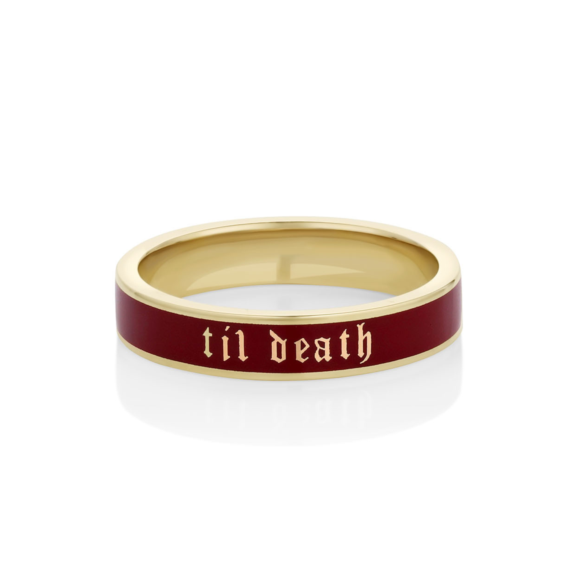 Til Death Cherry Mocha Enamel Band - 4mm [Yellow Gold]