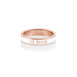 Til Death White Enamel Band 4mm [rose gold]