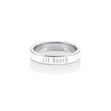 Til Death White Enamel Band 4mm [white gold]