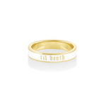 Til Death White Enamel Band 4mm [yellow gold front]