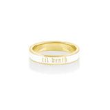Til Death White Enamel Band 4mm [yellow gold front]