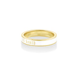 Til Death White Enamel Band 4mm [yellow gold side]