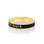 Til Death Black Enamel Band - 4mm [yellow gold side]