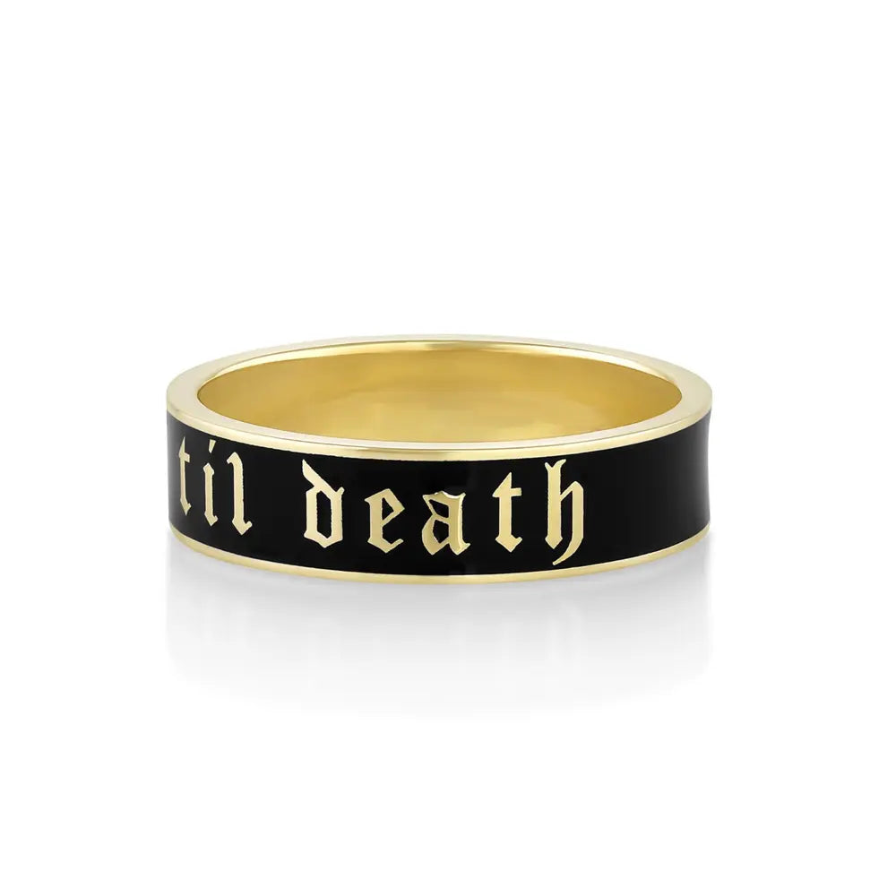 Til Death Black Enamel Band 6mm Marrow Fine