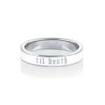 Til Death White Enamel Band 4mm [white gold]