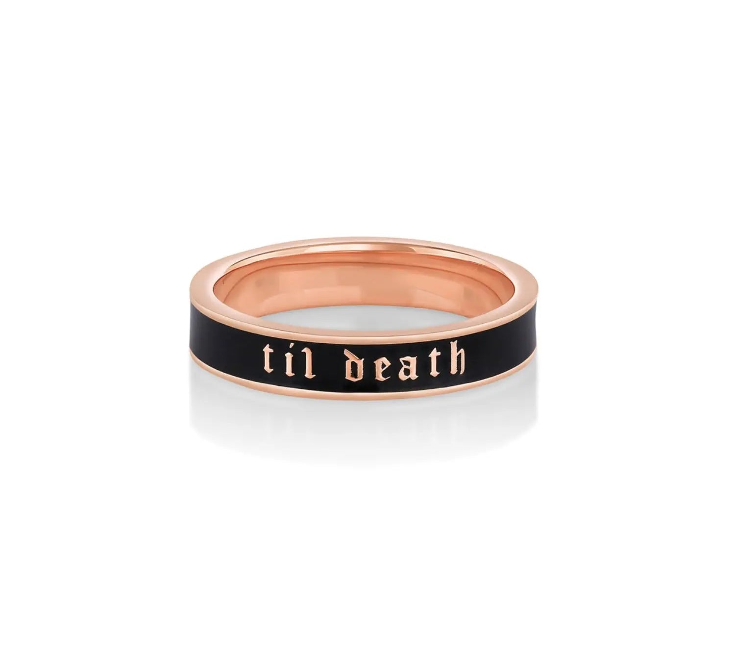 Til Death Black Enamel Band - 4mm [rose gold]