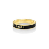 Til Death Black Enamel Band - 4mm [yellow gold side]