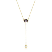 Tourmaline & Old Mine White Diamond Lariat
