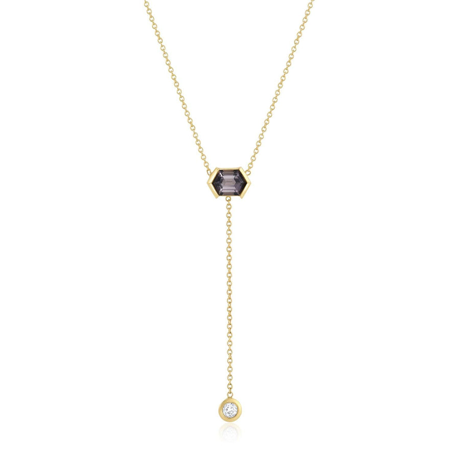 Tourmaline & Old Mine White Diamond Lariat