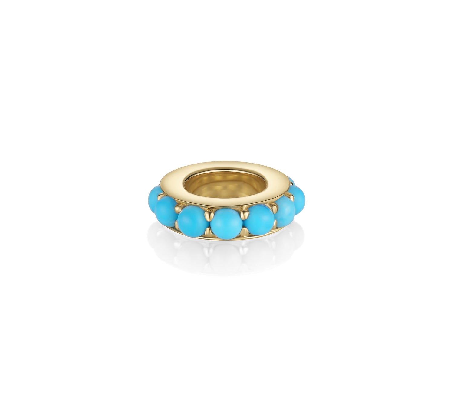 Birthstone Rondelle - Turquoise [Yellow Gold]