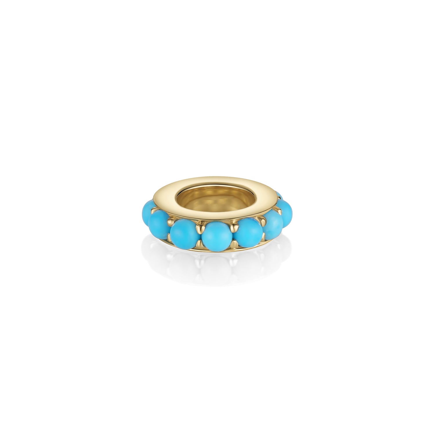 Birthstone Rondelle - Turquoise [Yellow Gold]