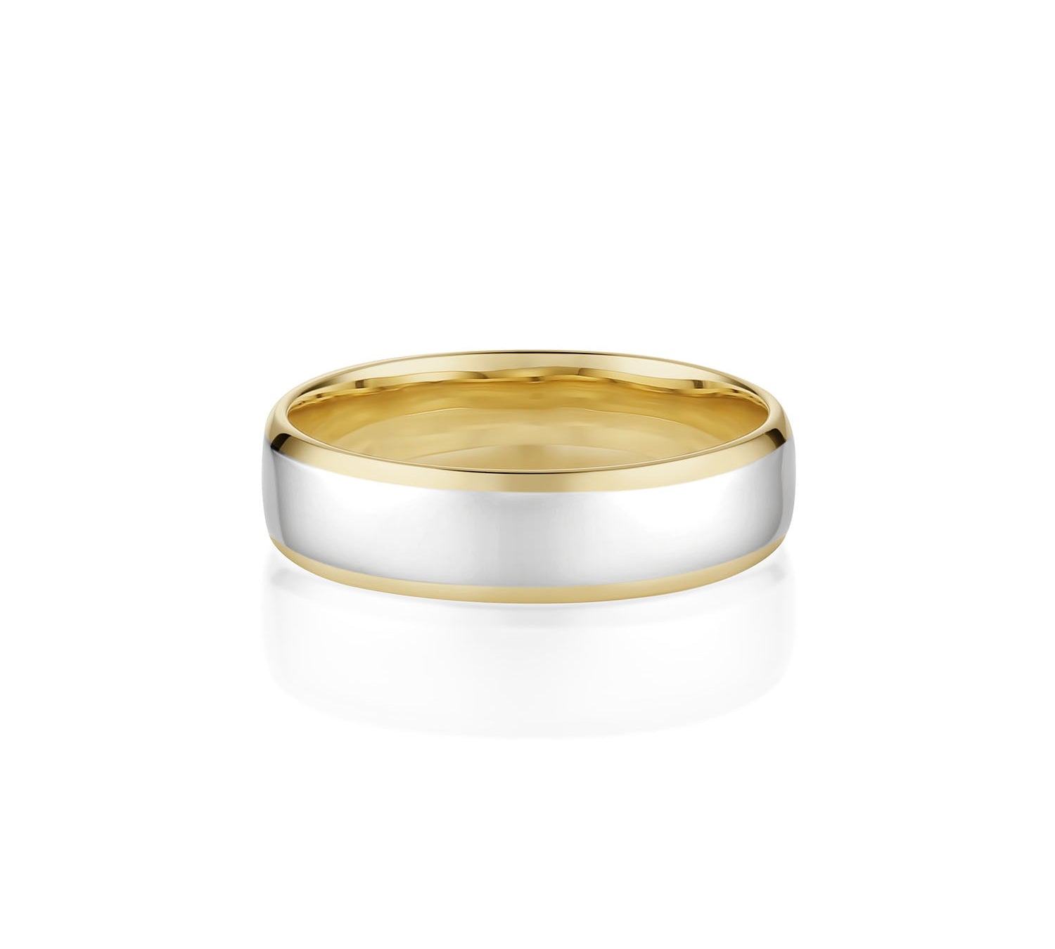 Two-Tone Men's Band [Yellow Gold]