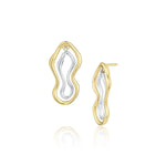 Two Tone Sculptural Freeform Earrings [Yellow Gold]