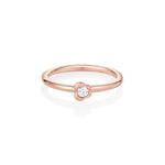 Diamond Abstract Bezel Sweet Pea Ring [Rose Gold]