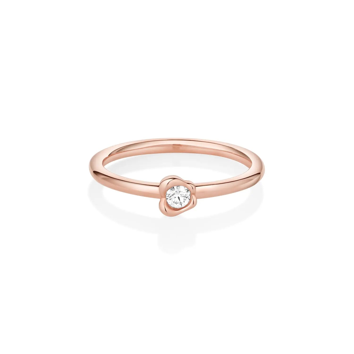 Diamond Abstract Bezel Sweet Pea Ring [Rose Gold]