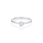 Diamond Abstract Bezel Sweet Pea Ring [White Gold]