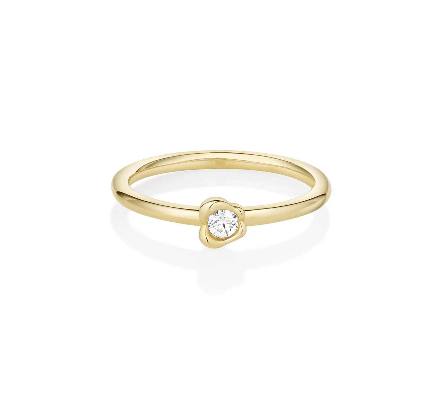 Diamond Abstract Bezel Sweet Pea Ring [Yellow Gold]