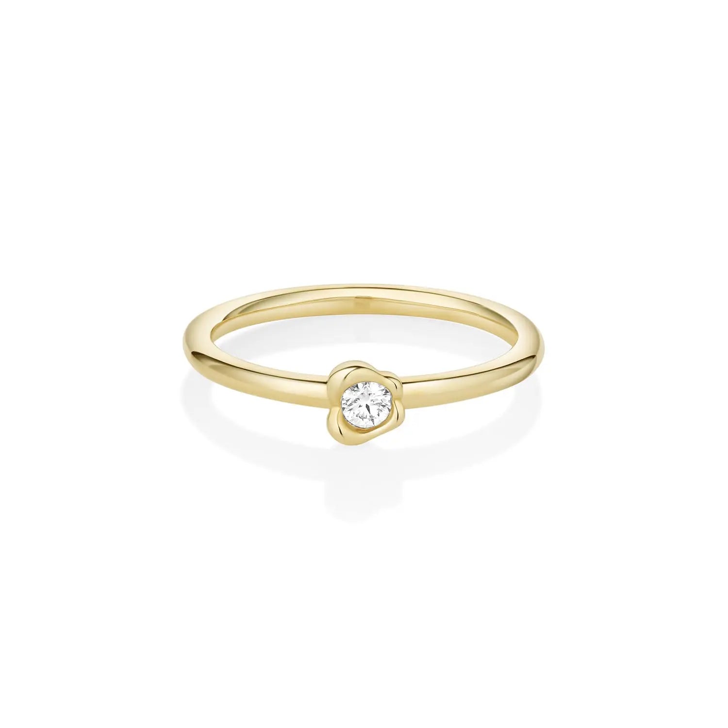 Diamond Abstract Bezel Sweet Pea Ring [Yellow Gold]