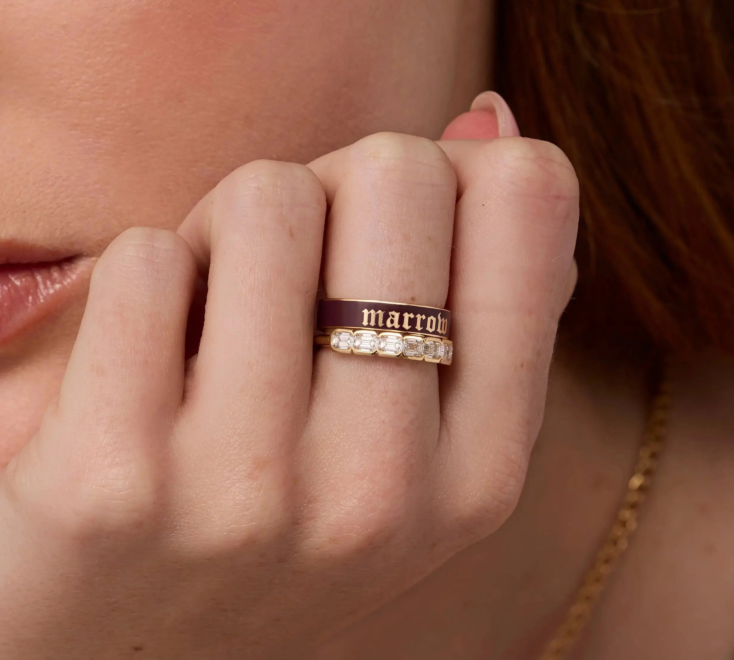 The Harley Ring and Custom Enamel Band in Luxardo [on hand]