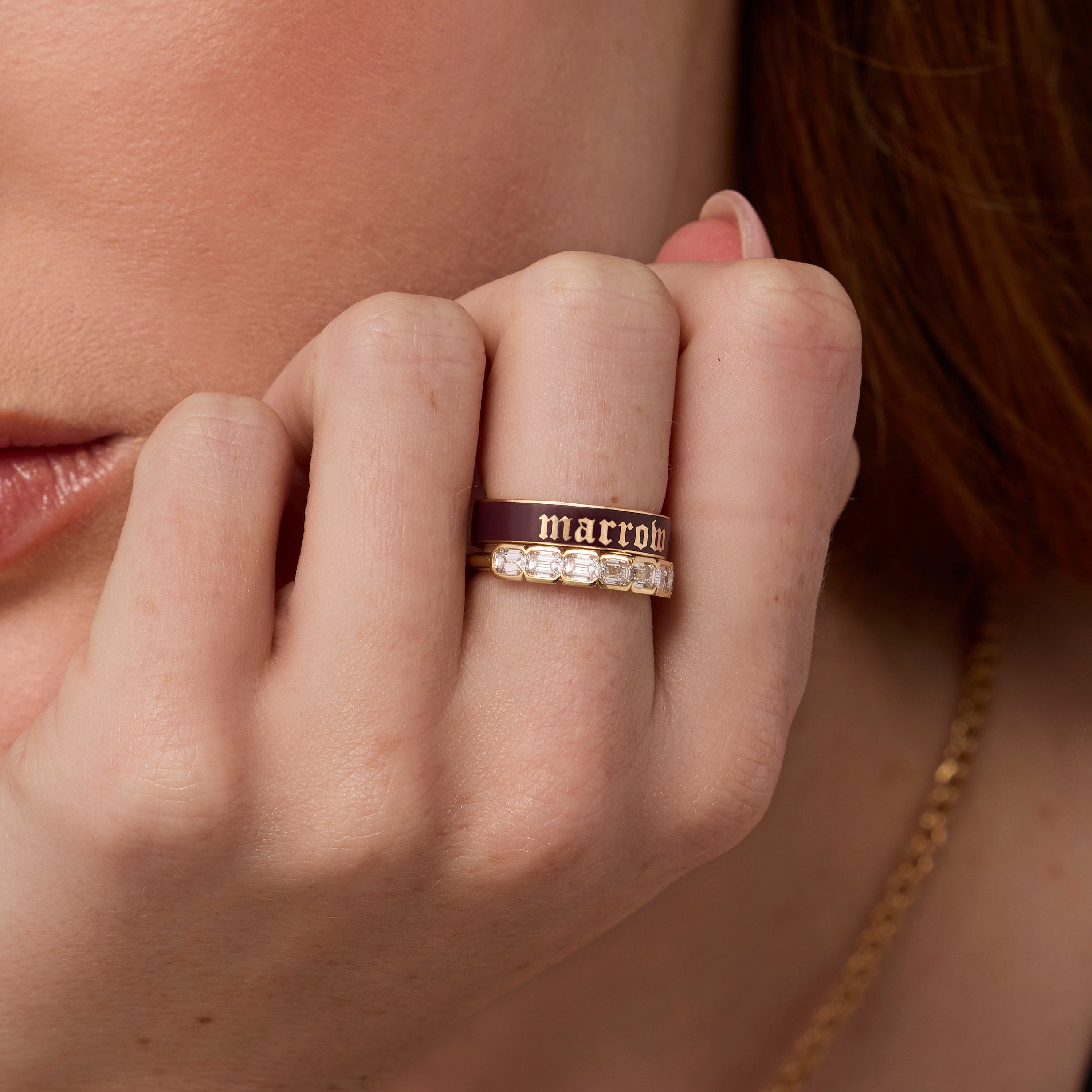 The Harley Ring and Custom Enamel Band in Luxardo [on hand]