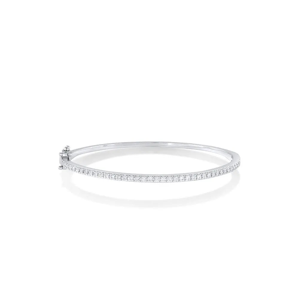 White Diamond Round Bangle Marrow Fine