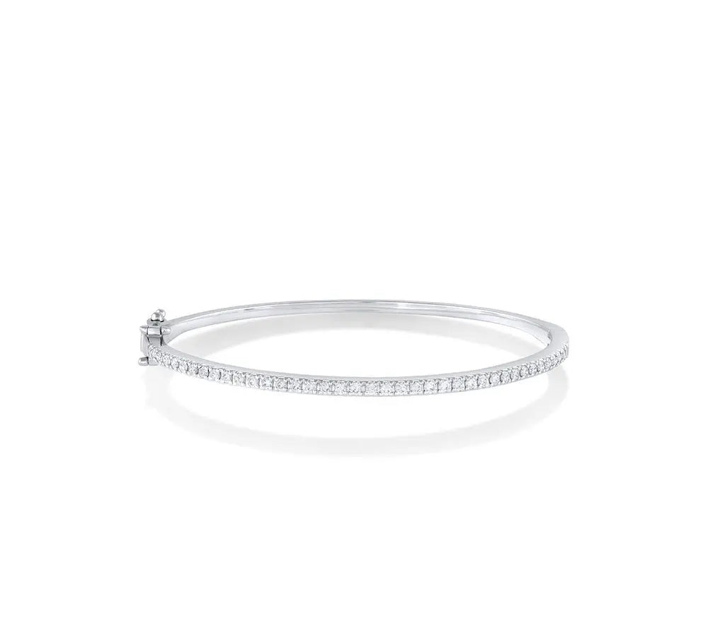 White Diamond Round Bangle Marrow Fine