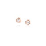 White Diamond Abstract Bezel Studs [Rose Gold]