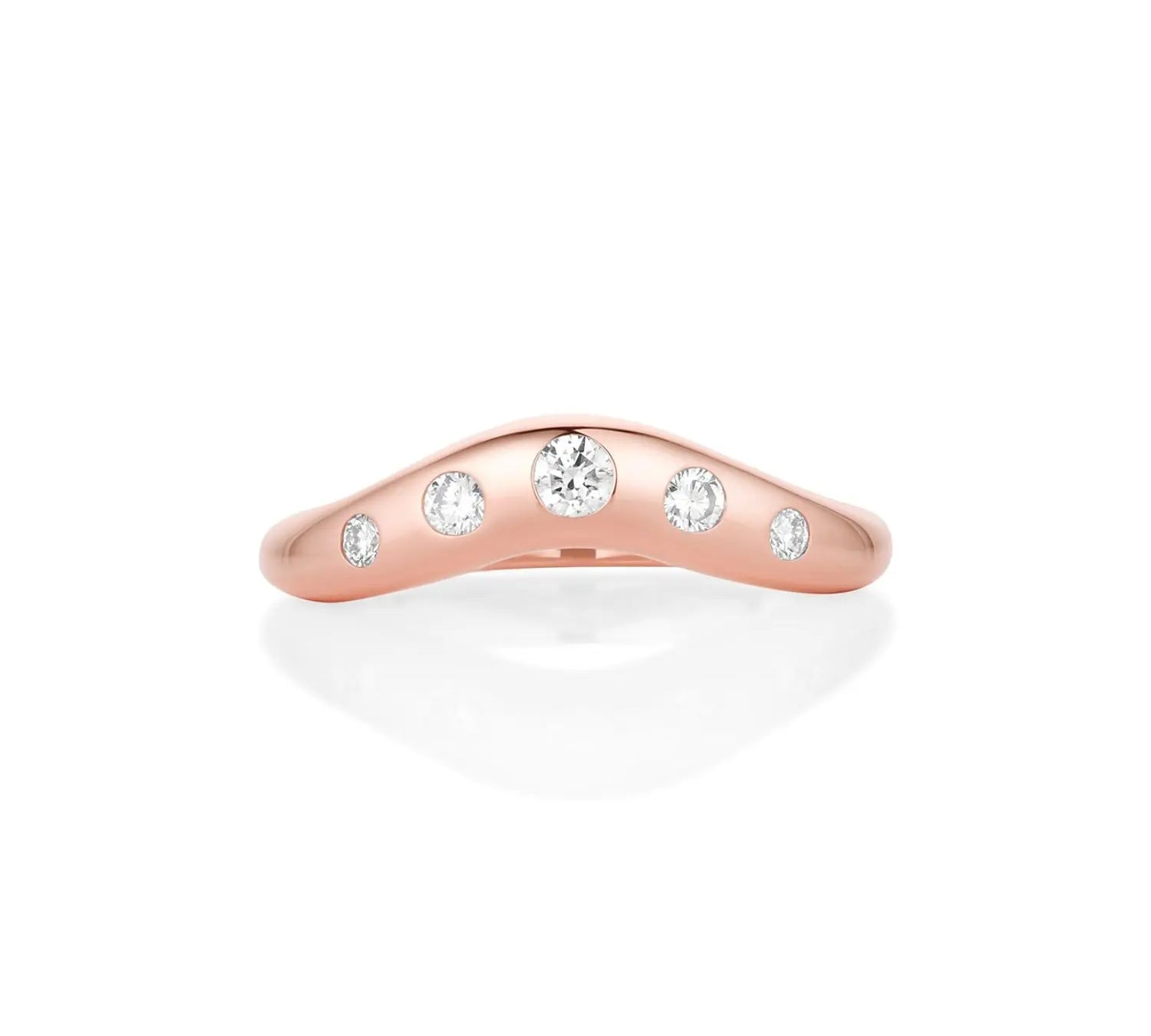 White Diamond Bombé Band [Rose Gold]