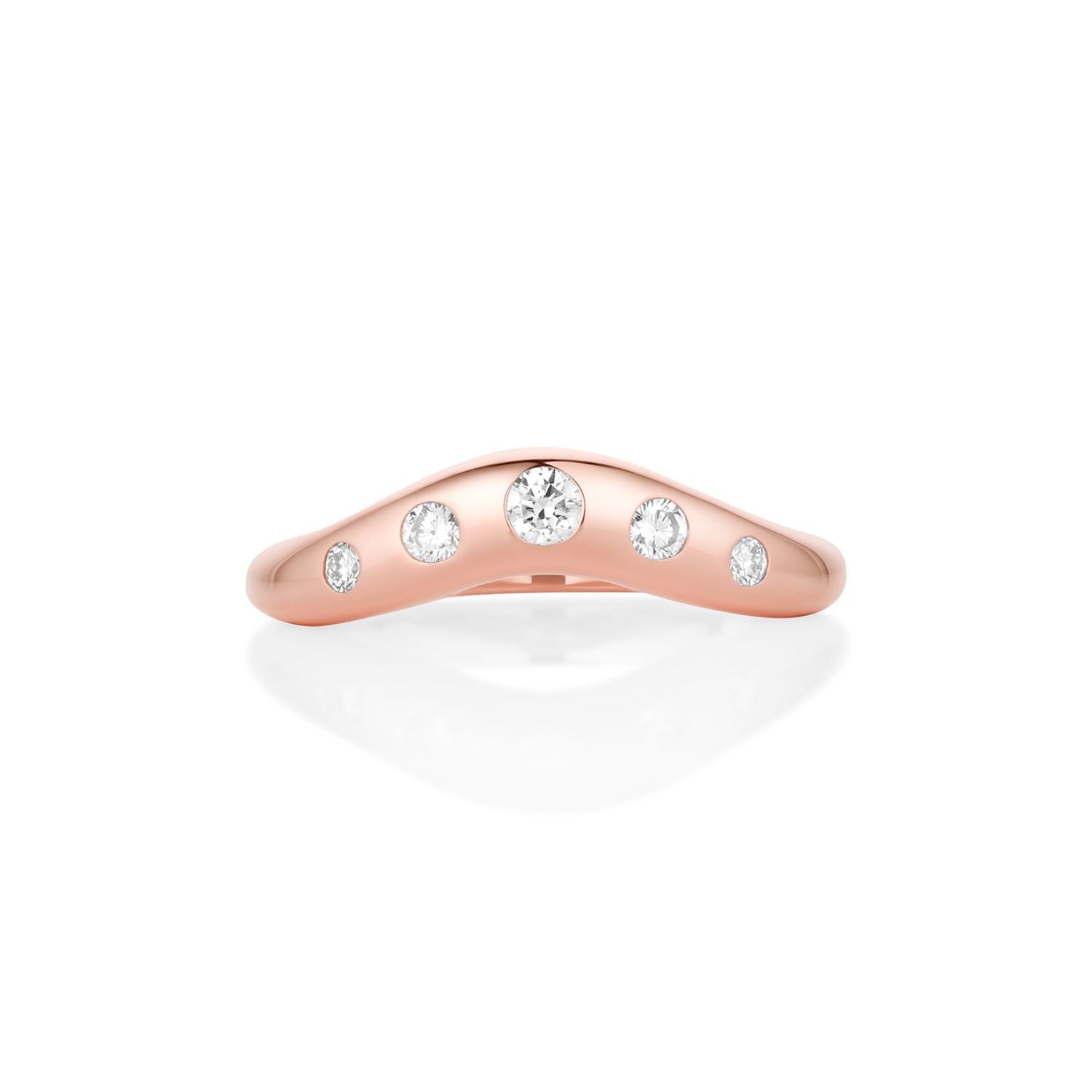 White Diamond Bombé Band [Rose Gold]