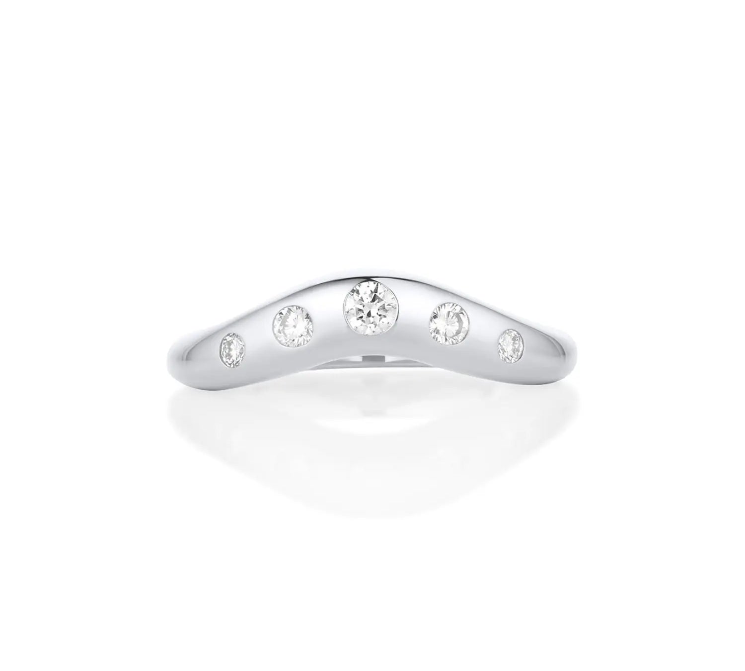 White Diamond Bombé Band [White Gold]