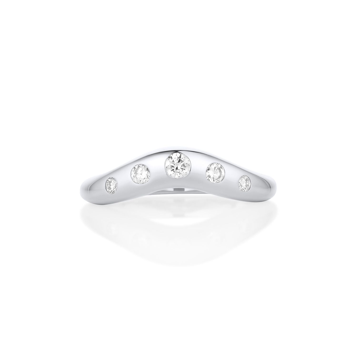 White Diamond Bombé Band [White Gold]