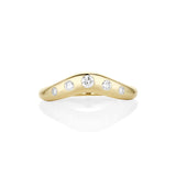 White Diamond Bombé Band [Yellow Gold]