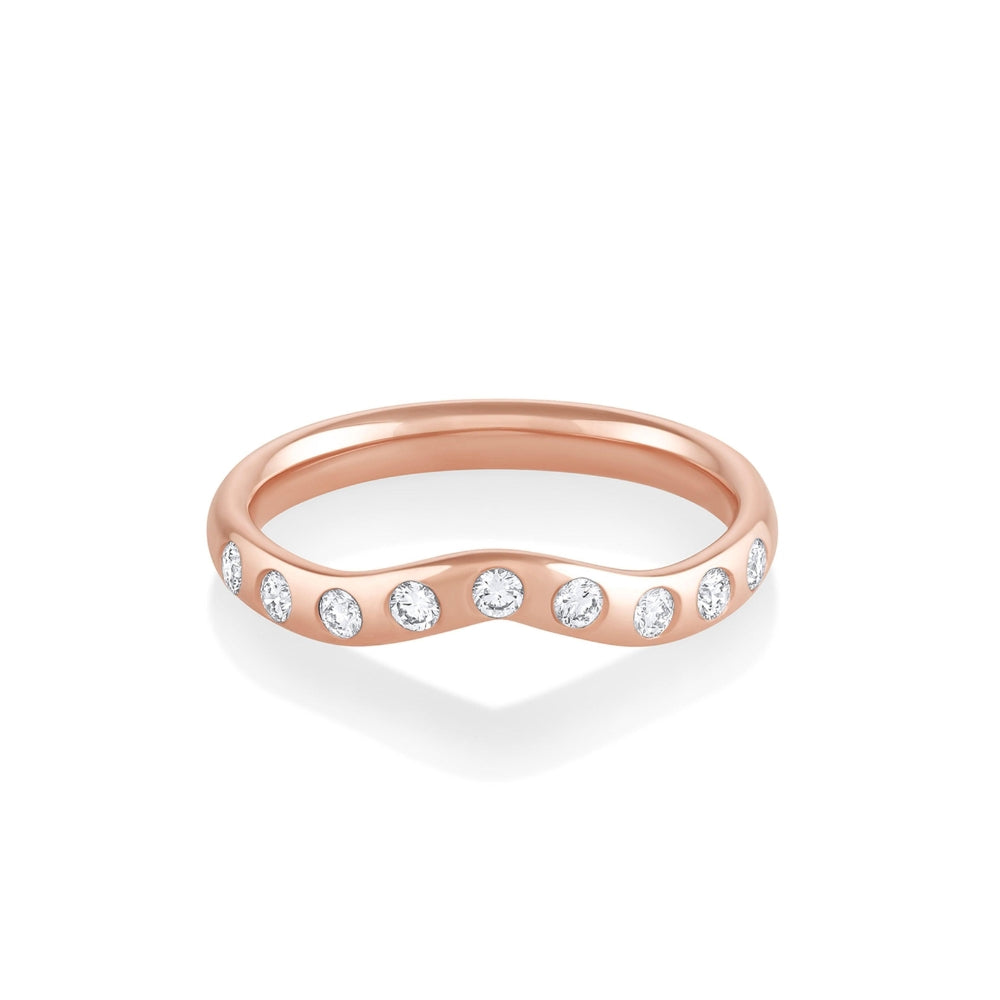 Marrow Fine Jewelry White Diamond Cecily Wave Band [Rose Gold]