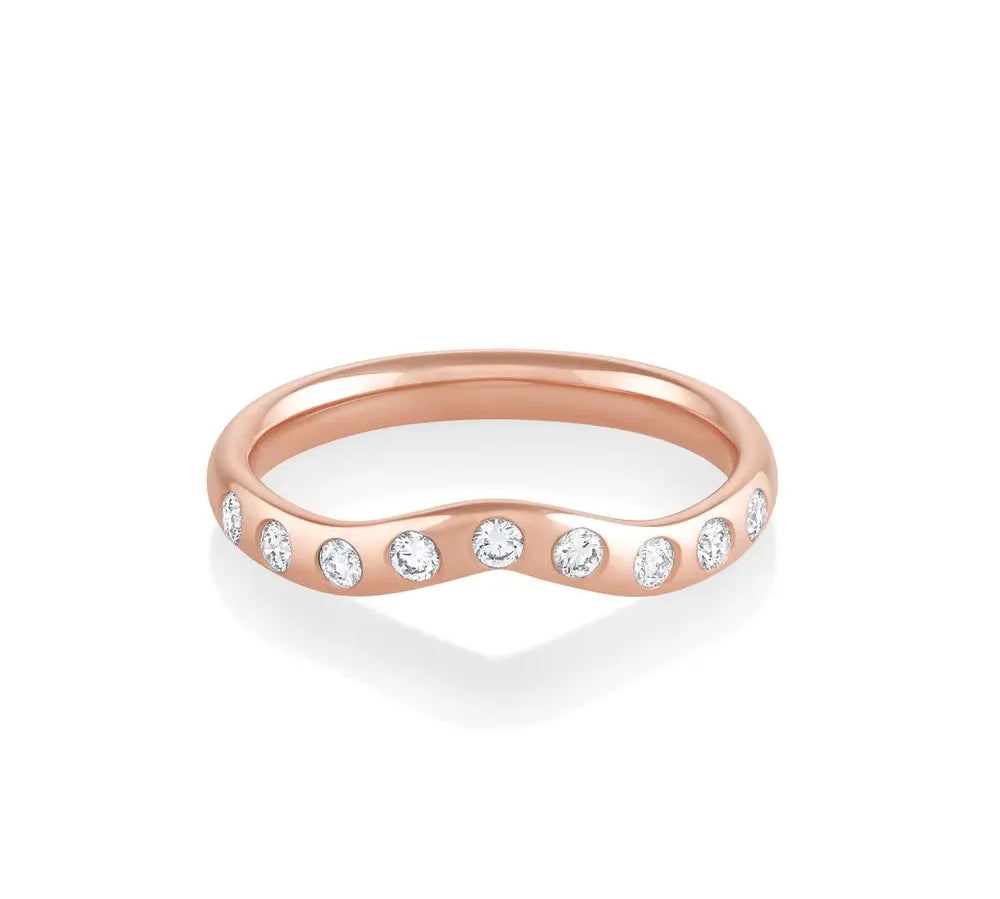 Marrow Fine Jewelry White Diamond Cecily Wave Band [Rose Gold]