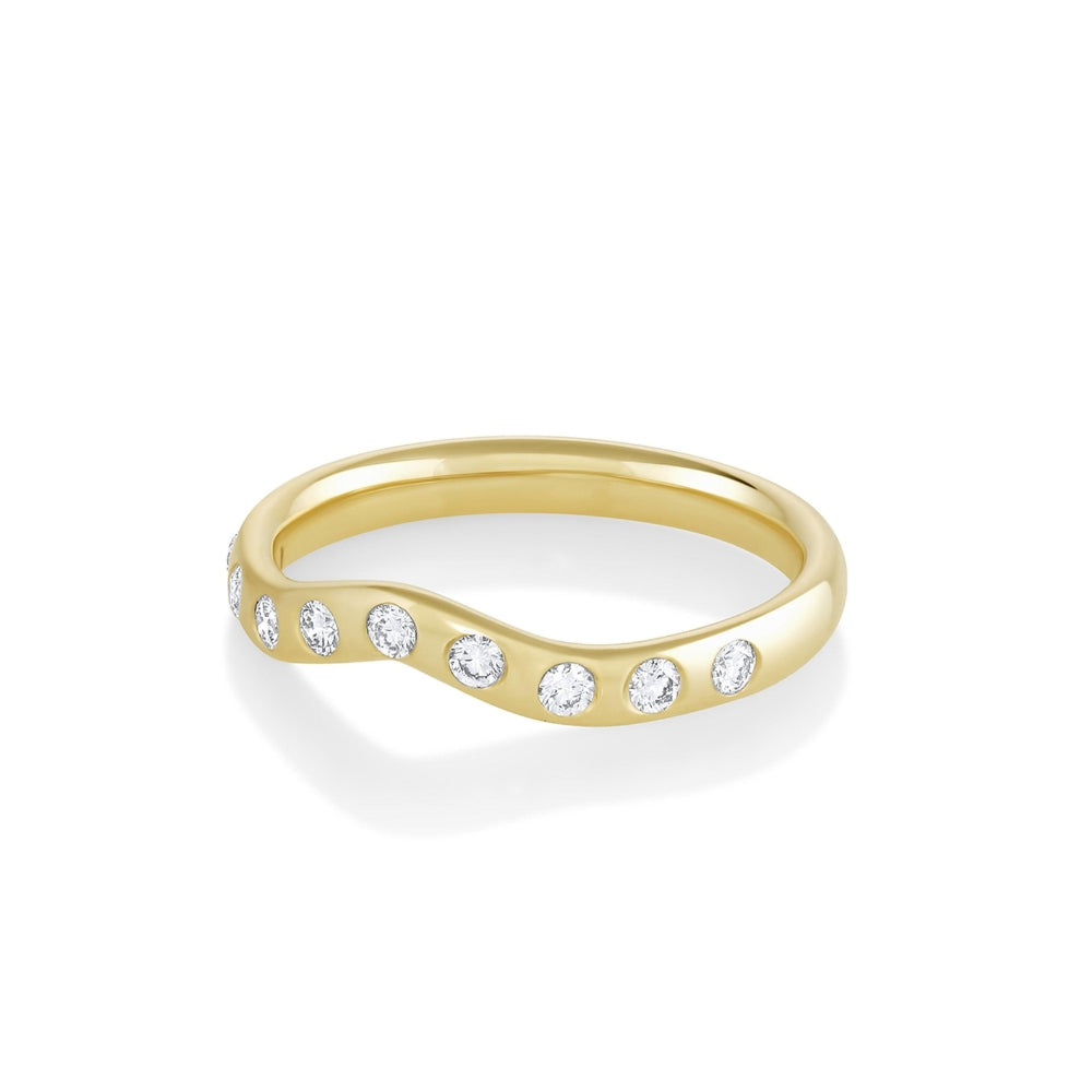 Marrow Fine Jewelry White Diamond Cecily Wave Band [Yellow Gold]